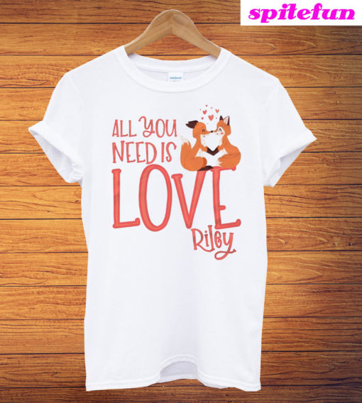 Valentine All You Need Is Love Valentine Fox T-Shirt