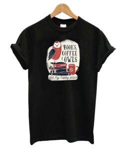 Books Coffee Owls T-shirt