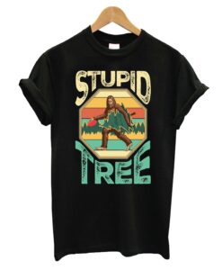 Disc Golf Stupid Tree Bigfoot Sasquatch Yeti Disc Golfing Player Gift Vintage T-Shirt