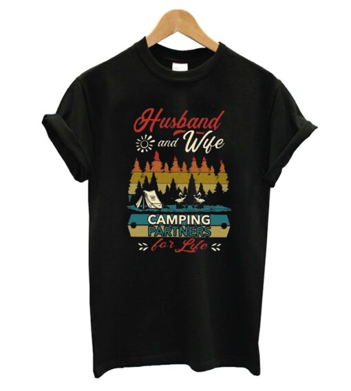 Husband And Wife Camping Partners For Life T-Shirt