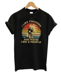 I Like Glasses Chickens And Maybe Like 3 People Farmer Family Vintage T-Shirt