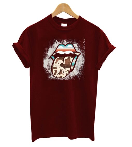 Serape Lips with Cow Hide Tongue T-Shirt