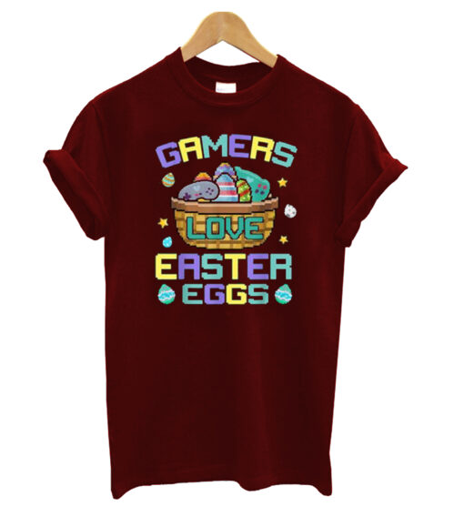 Easter Bunny Gamer Gaming Boy Love Easter Eggs Mens Boys T-Shirt