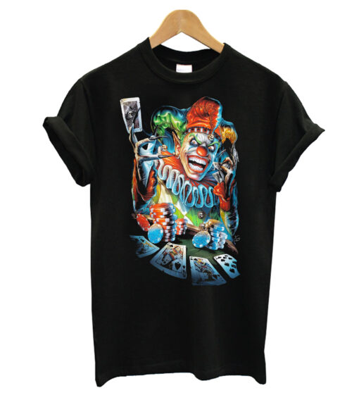 Mad Joker Poker high quality printing T-Shirt