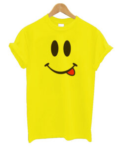 Smiley Face Emoji Funny 100% Cotton Unisex Men Yellow T Shirt