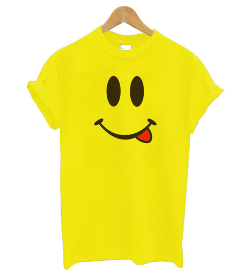 Smiley Face Emoji Funny 100% Cotton Unisex Men Yellow T Shirt