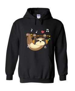 Climbing Chibi Anime Sloth Music Lover Hoodie