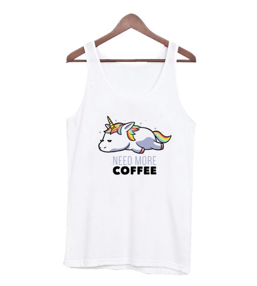 Need More Coffee Lazy Unicorn Gift Tank Top