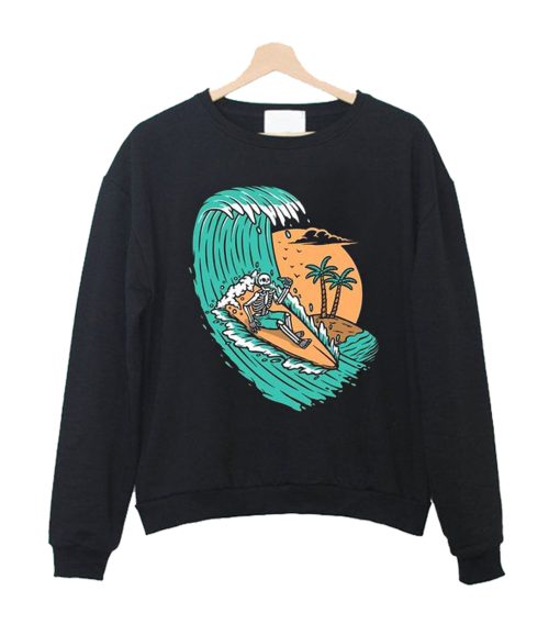 Skull With Waves Sweatshirt