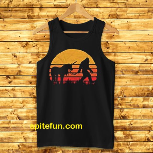 Funny Bigfoot Sasquatch & Unicorn Tanktop