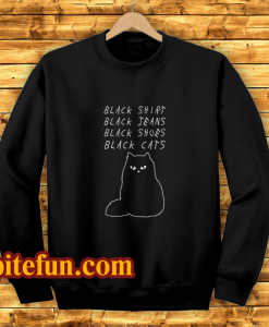 Black Shirt Jeans Shoes Cats Sweatshirt