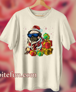 Hipster Dog Christmas T Shirt