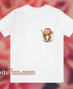 Sloth in pocket christmas t shirt