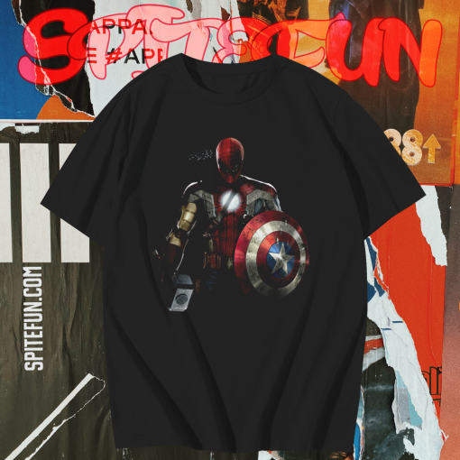 Captain America Ironman Thor Spiderman and Hawkeye T shirt TPKJ1