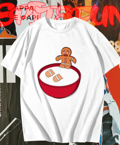 Gingerbread man and milk T Shirt TPKJ1