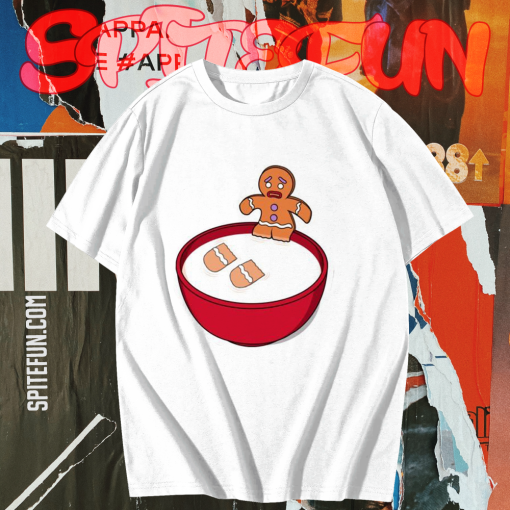 Gingerbread man and milk T Shirt TPKJ1