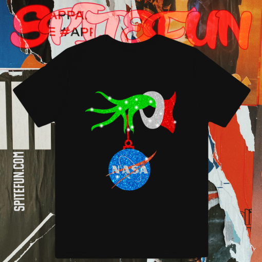 Grinch Hand Merry Christmas Nasa T shirt TPKJ1