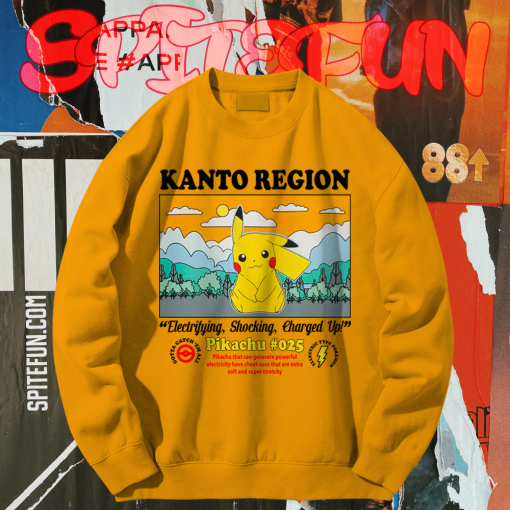 Pokemon Kanto Region Pikachu sweatshirt TPKJ1