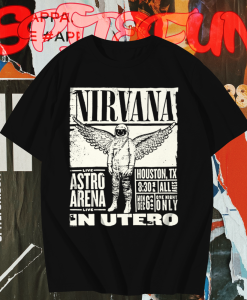 Nirvana In Utero Tour Astro Arena Houston Texas T-shirt Black TPKJ1