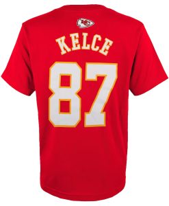 Youth Travis Kelce Red T Shirt Back