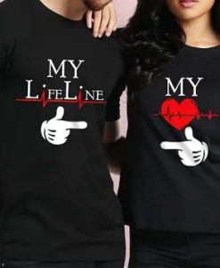 @ My Life Line Couple T Shirt