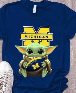 Michigan Wolverines Baby YODA T Shirt