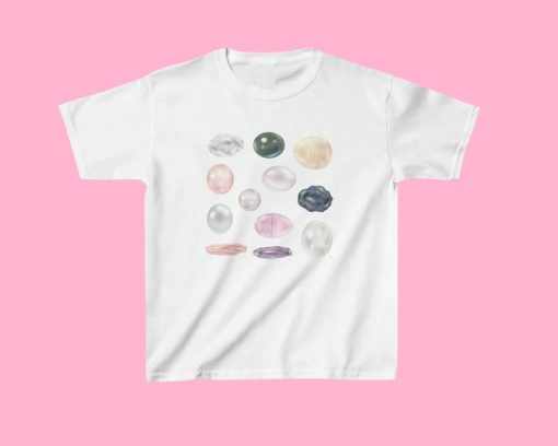 Coquette Aesthetic Pearls Baby Tee T Shirt