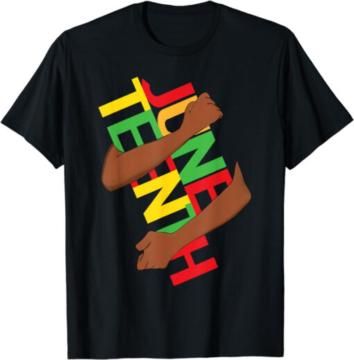 Black Hand Hug Juneteenth Black History Month Africa T Shirt