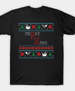 Pharmacy Ugly Christmas Xmas t-shirt thd